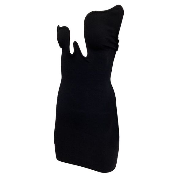 Christopher Esber Salacia Strapless Asymmetric Stretch-Knit Mini Dress in Black - Picture 3 of 8